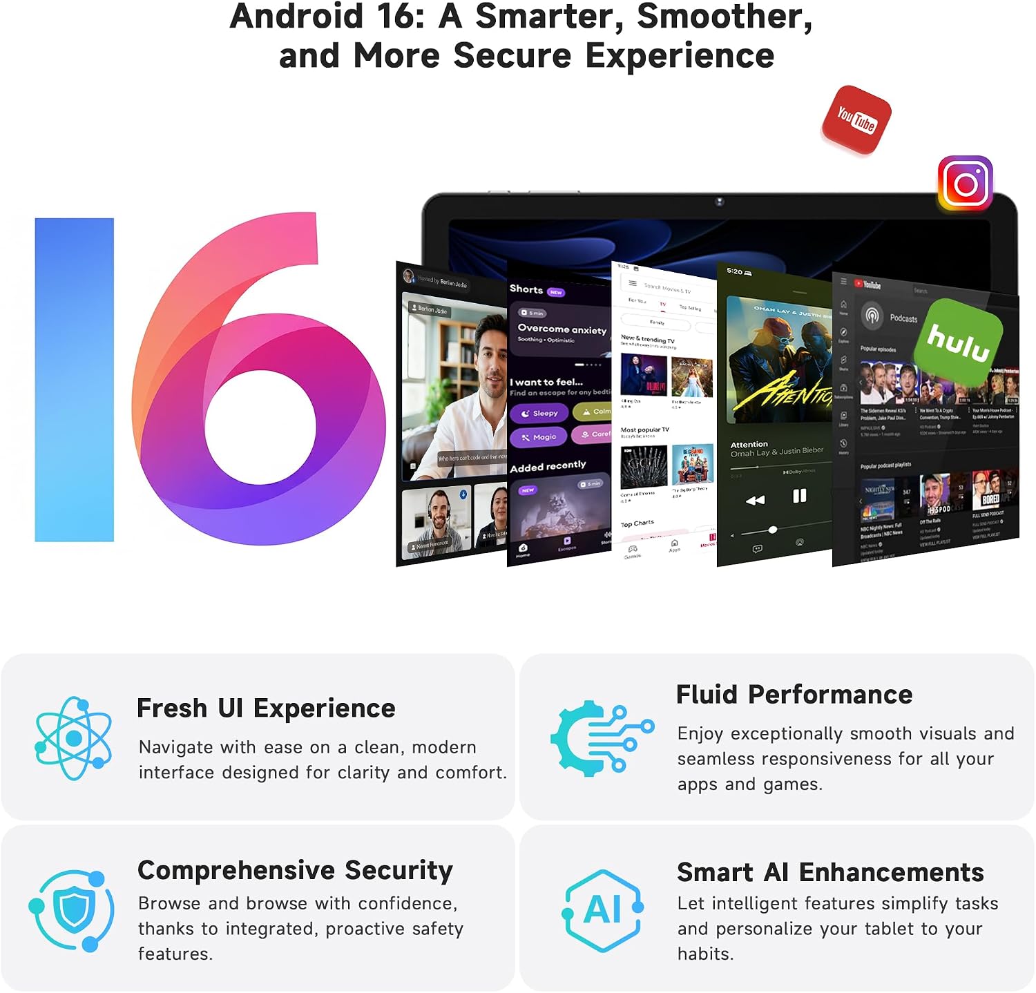 10.1" 24GB RAM 512GB ROM Wifi 6 Dual SIM, Dual Camera, Android 16 Tablet view 5