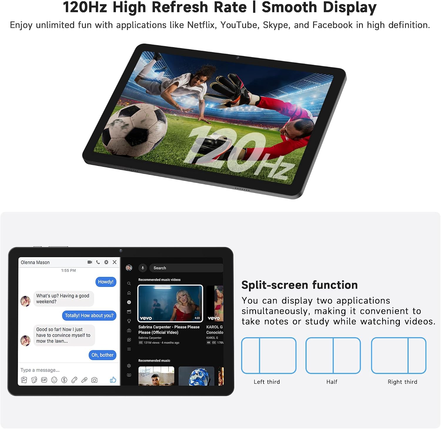 10.1" 24GB RAM 512GB ROM Wifi 6 Dual SIM, Dual Camera, Android 16 Tablet view 6