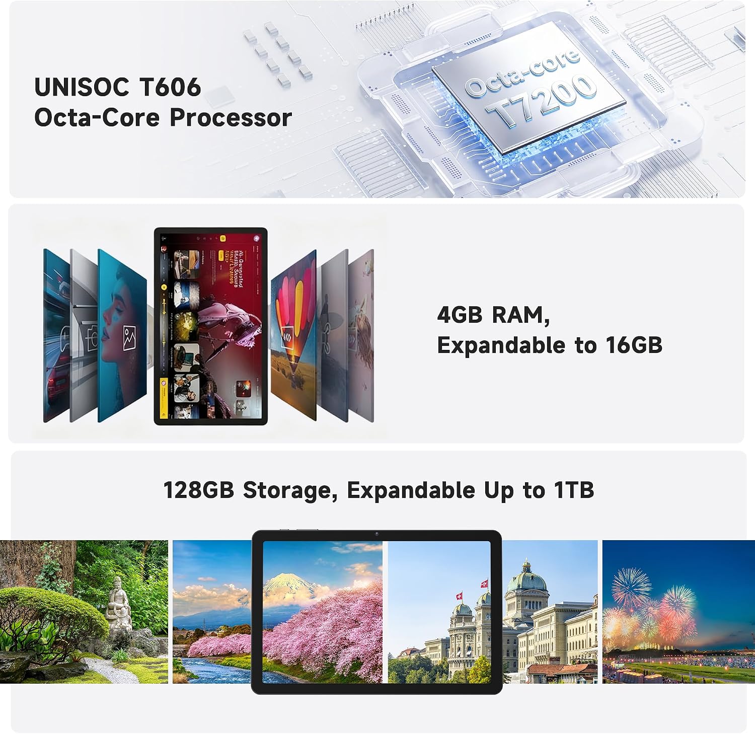 10.1" 24GB RAM 512GB ROM Wifi 6 Dual SIM, Dual Camera, Android 16 Tablet view 4